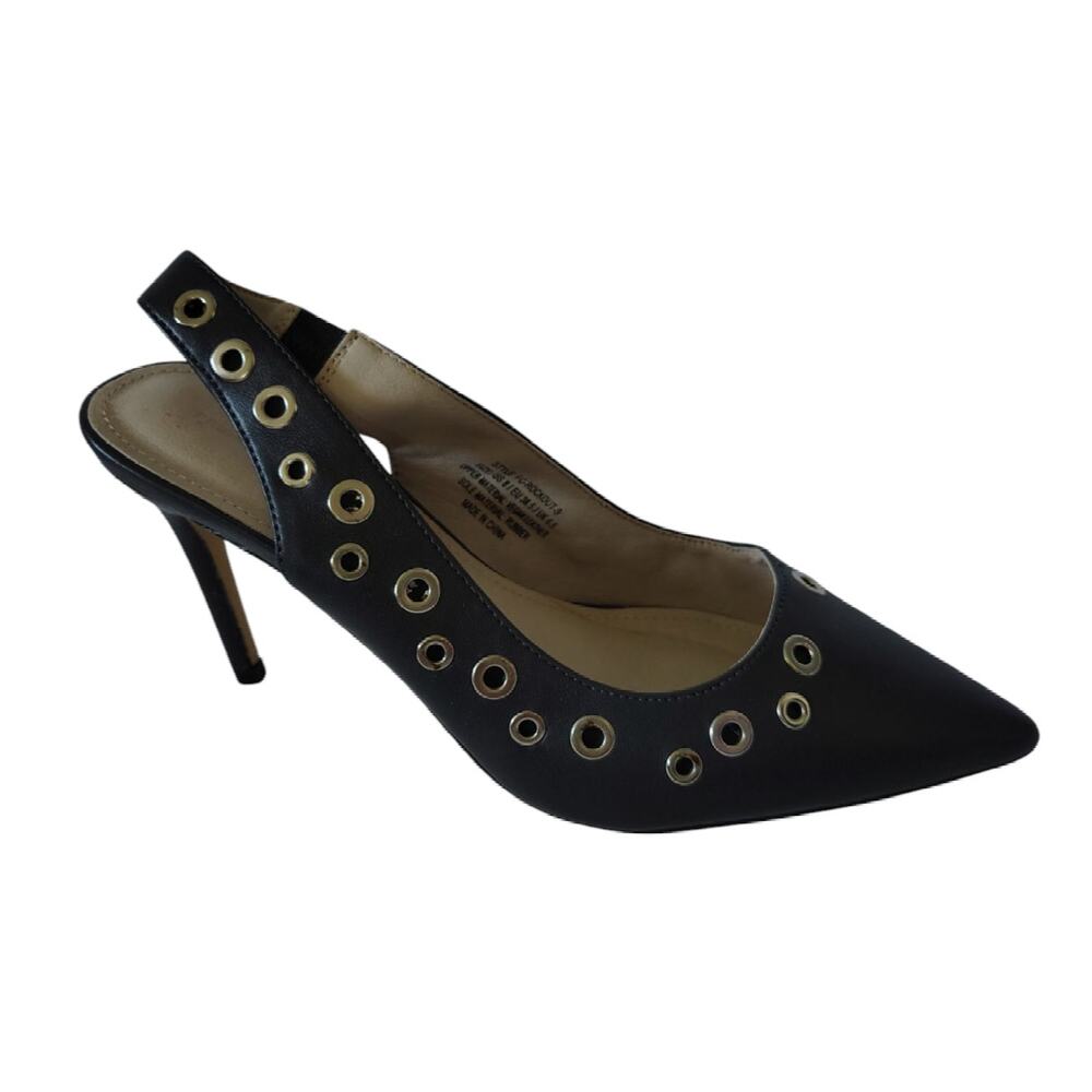 French Connection Grommet Rockout Slingback Heel Charcoal Women's Size 8
